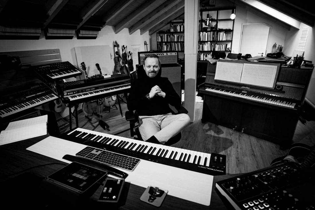 Alex Komlew in the studio